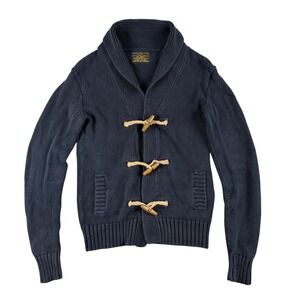 AllSaints Spitalfields Sweater‎ Mens S Navy Toggle Shawl Collar Heavy Cardigan